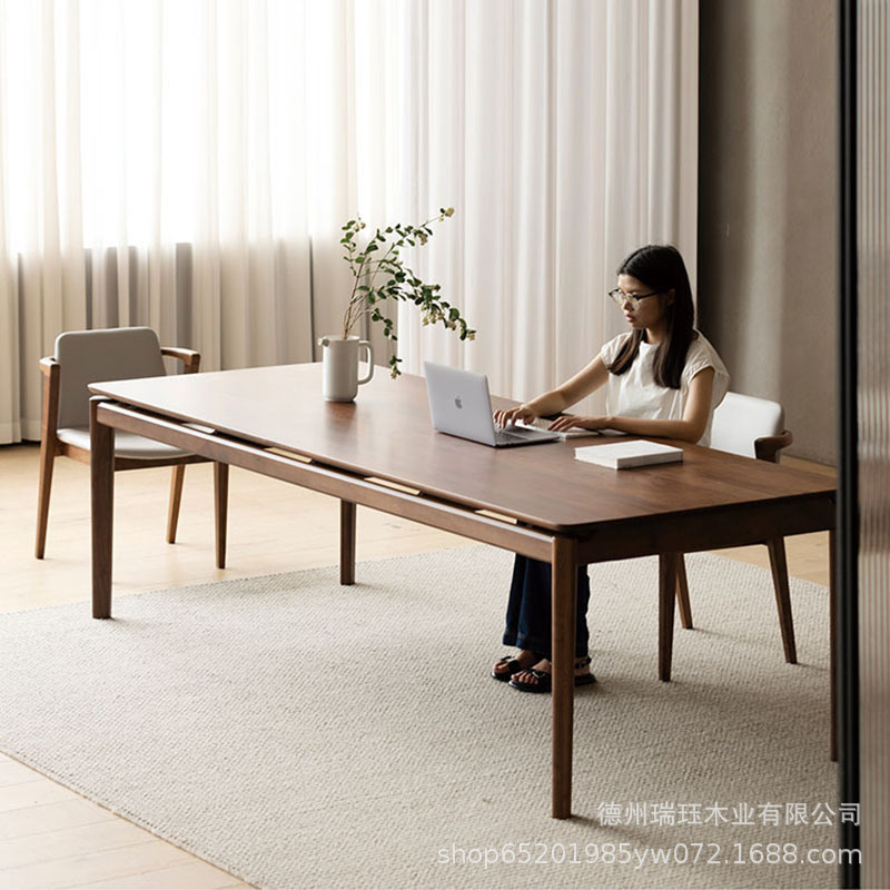 Black Walnut Dining Table Cherry Dining Table Black Walnut Living Room Large Long Desk Worktable All Solid Wood Desk