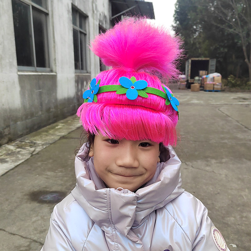 Cross-border e-commerce anime Elf Peluca de pelo mágico fiesta de vestir accesorios de disfraces tocado magia con guirnalda