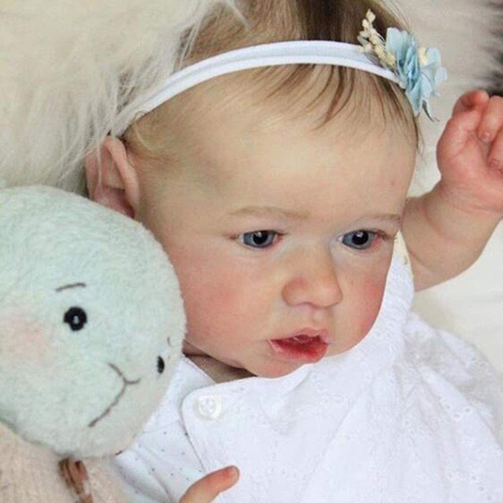 Muñeca de simulación de tendones verdes, muñeca pesada a simple vista, 22 pulgadas, vasos sanguíneos suaves para bebés, comercio exterior transfronterizo