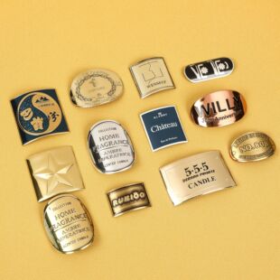 Curved Nameplate Custom Aromatherapy Candle Sign Perfume Bottle Logo Nameplate Silk Printing Label to Make Metal 
 Stickers