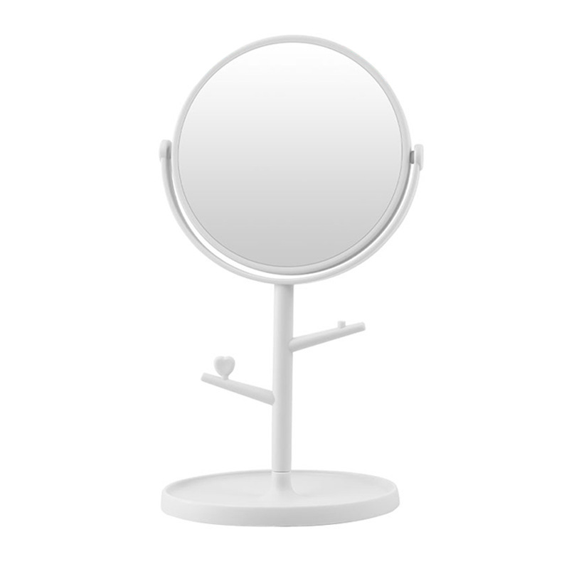 Espejo de maquillaje LED de sobremesa para mujer, espejo pequeño con luz de relleno, espejo de tocador de plástico para escritorio, espejo de hogar, espejo de maquillaje con luz