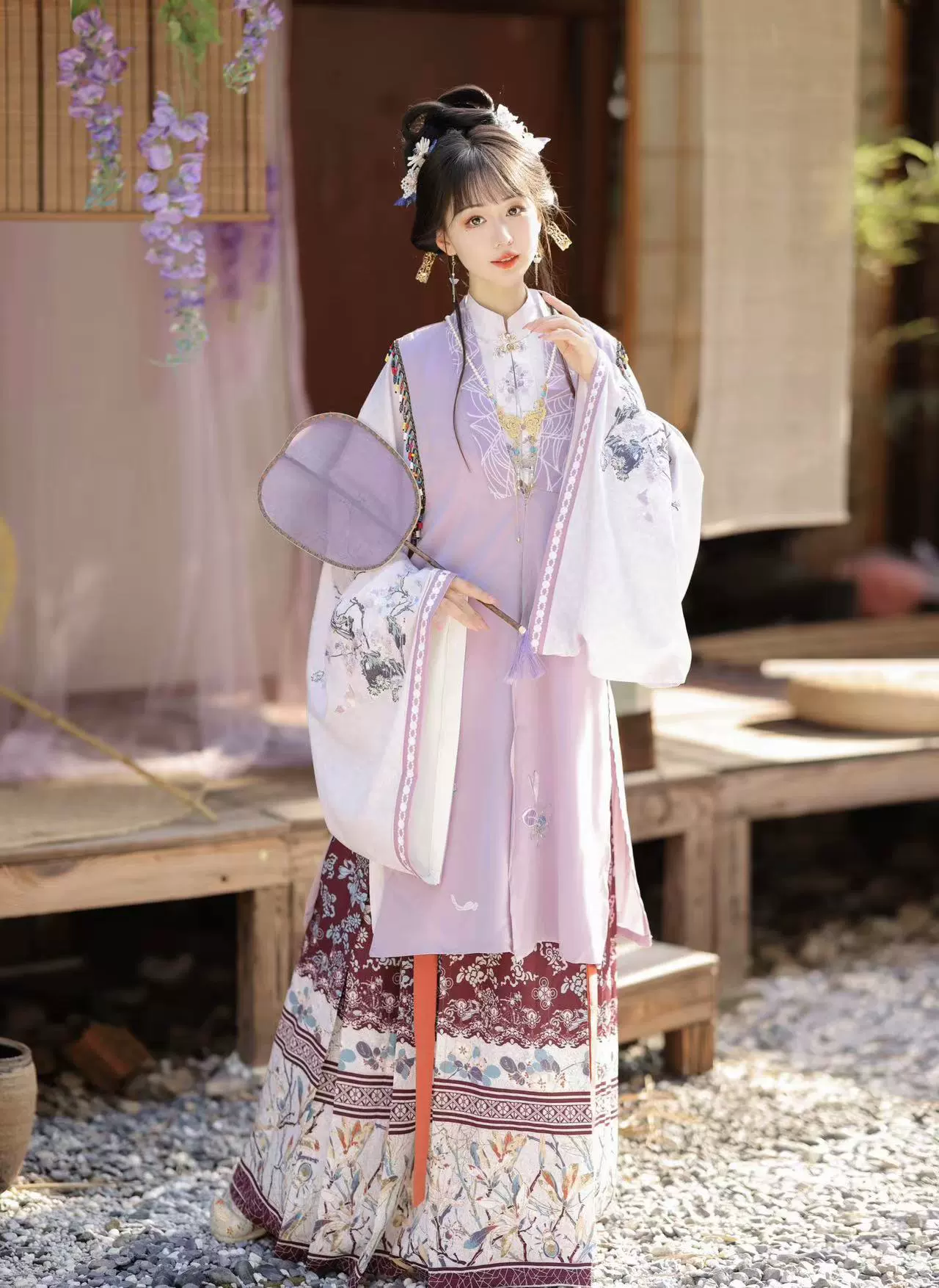 Новая оригинальная Корейская одежда chuangming, Женская сказочная элегантная жилетка в старинном стиле в китайском стиле, длинная рубашка, полный комплект Bijia, осень и зима