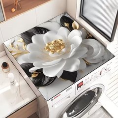 跨境美式花卉硅藻泥洗衣机防尘盖垫TEMU厨房耐脏吸油台面保护垫