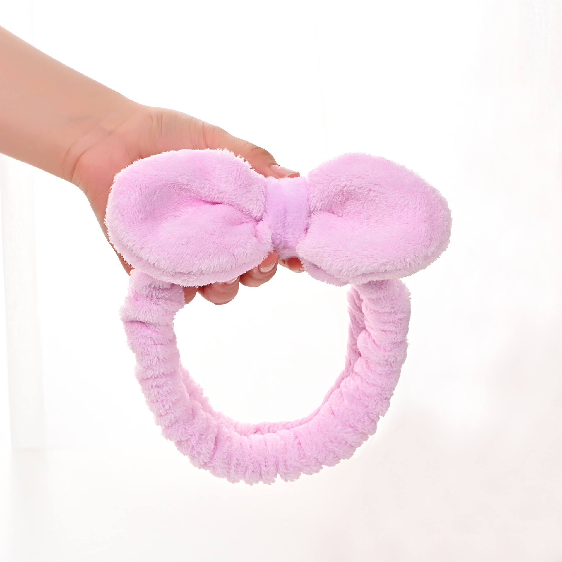 Arco banda de pelo al por mayor de las niñas de color sólido todo partido de maquillaje absorbente de sudor-limpieza lavado de cara correa de muñeca de franela banda de pelo