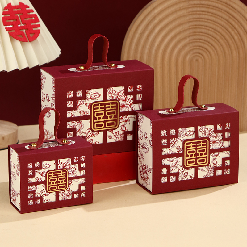 Caja de dulces de boda atmósfera caja de regalo de dulces portátiles caja de embalaje de boda caja vacía caja de cartón bolsa de dulces de boda