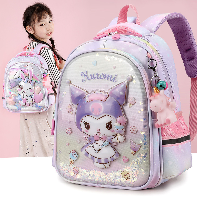 Mochila infantil de dibujos animados, jardín de infantes Kulomi, mochila para bebés, mochila para estudiantes de primaria de grado uno y dos, comercio exterior