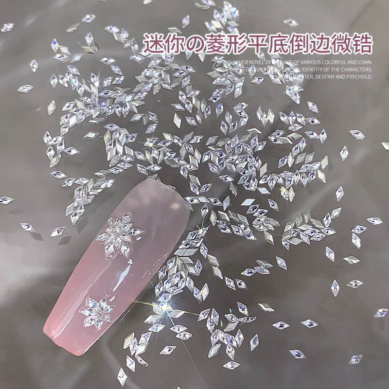 Internet Celebrity Manicure High-Quality Mini Prismatic Beveled Micro-Zirconium Flash Flats-Bottomed Diamond 2025 New DIY Nail Jewelry Internet Celebrity Manicure High-Quality Mini Prismatic Beveled Micro-Zirconium Flash Flats-Bottomed Diamond 2025 New DIY Nail Jewelry