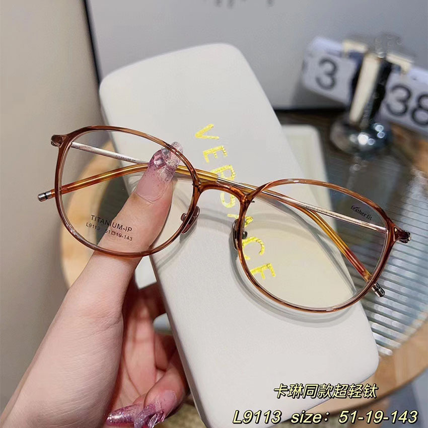 Soft candy Ultra Light 6G glasses 51 myopia glasses frame TR frame titanium leg glasses frame glasses glasses myopia glasses Internet celebrity frame