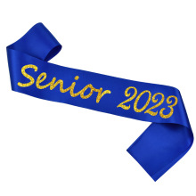 亚马逊现货毕业派对肩带 闪粉印刷senior 2023毕业季礼仪带绶带
