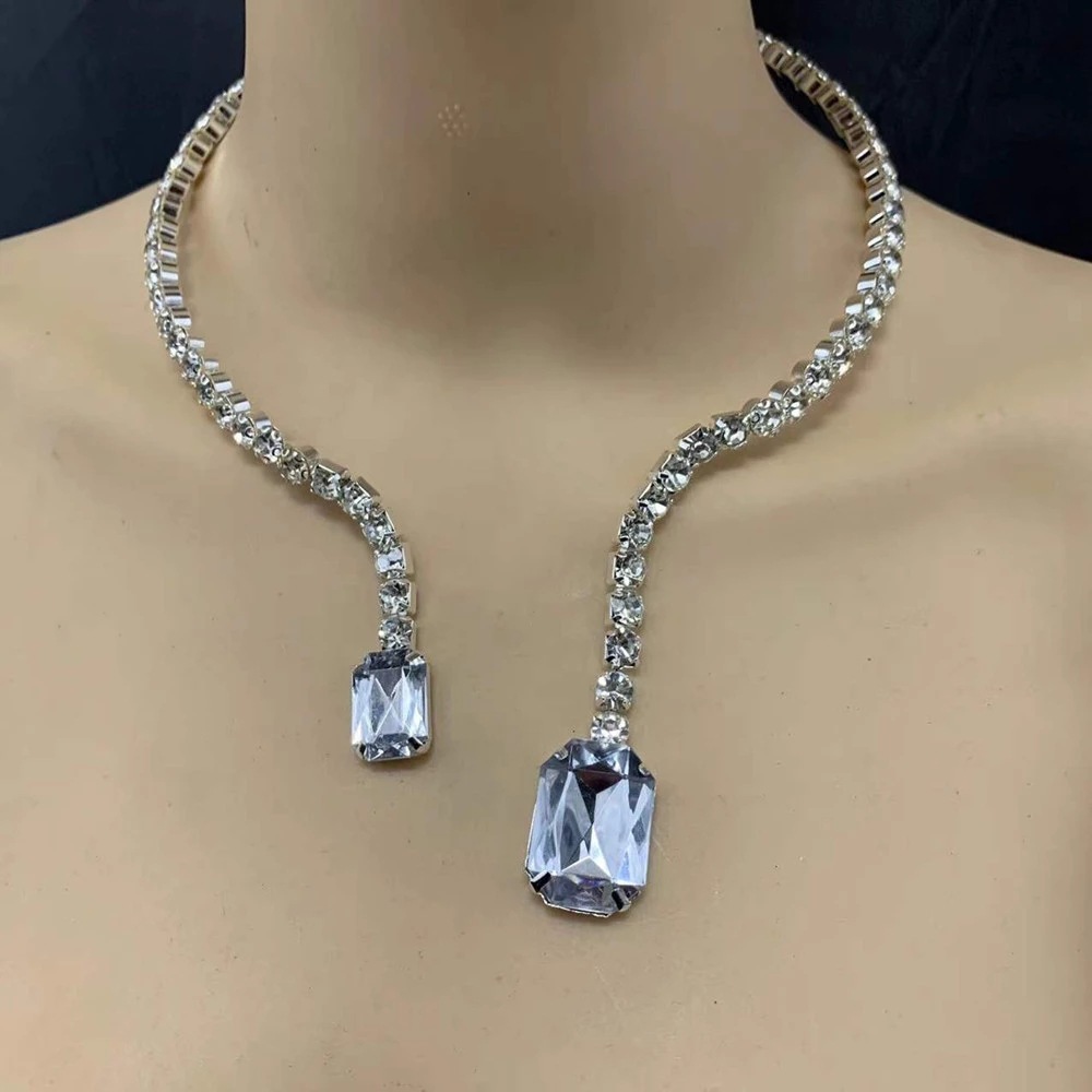 AliExpress color caliente collar de diamantes moda europea y americana sexy diamante completo reina banquete clavícula cadena Accesorios