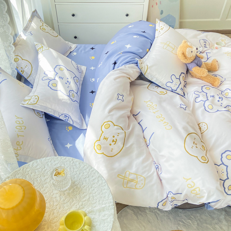 Cubierta del edredón al por mayor sábana de algodón cubierta del edredón individual algodón lavado cama doble cubierta del edredón fabricante de algodón