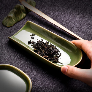 Creative Bamboo Green Handmade Tea Art Tea Artist Vintage Tea Appreciation Lotus Ceramic Celadon Tea Spoon Kung Fu Tea Set Tea Ceremony Accessories