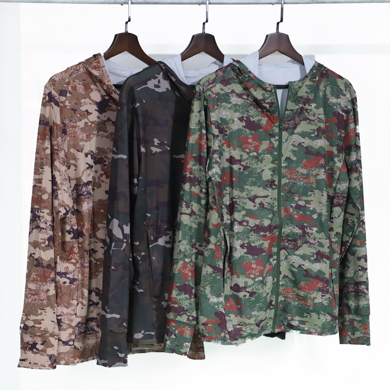 Outdoor Sports Elastic Fitness Long-Sleeved Spring and Summer Quick-Drying Camouflage T-Shirt for Men and Women Camping Mountaineering Fishing Sun Protection Top