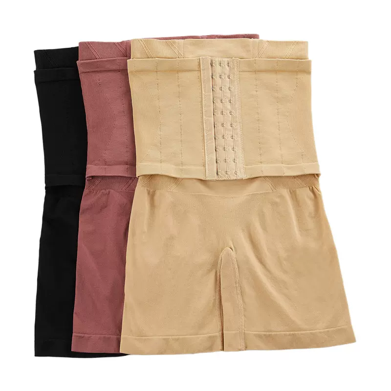 高腰收腹美体裤大码透气提臀打底裤排扣强力收胃细腰塑身裤女士