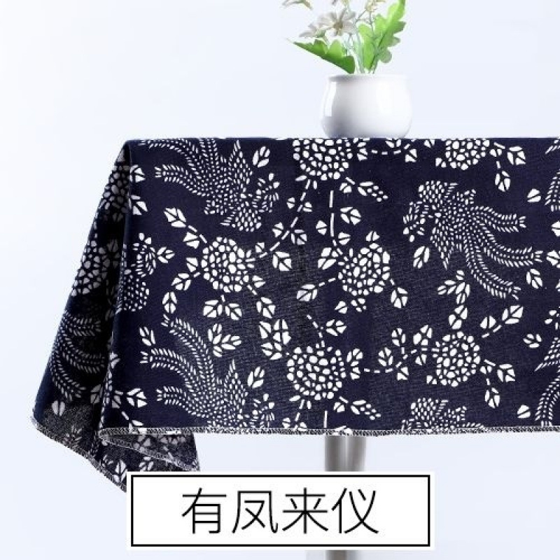 Flor azul porcelana tela de flor frágil alojamiento nacional retro algodón lino azul chino tela de mesa de estilo antiguo
