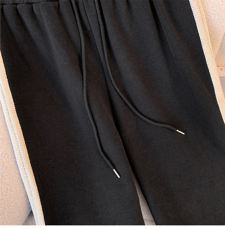 Moteriški drabužiai, didelio dydžio, moteriškas, plius dydžio, aksominis, laisvalaikio sportinis kostiumas, rudens ir žiemos, naujo stiliaus, šiek tiek storos mergaitės, su gobtuvu_voghion.com