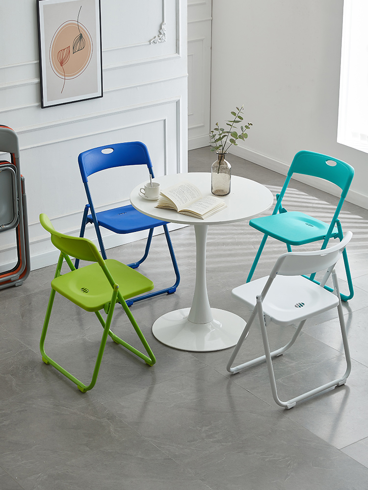 塑料摺疊椅子家用靠背椅網紅拍照椅宿舍餐椅會議辦公椅戶外摺疊榕