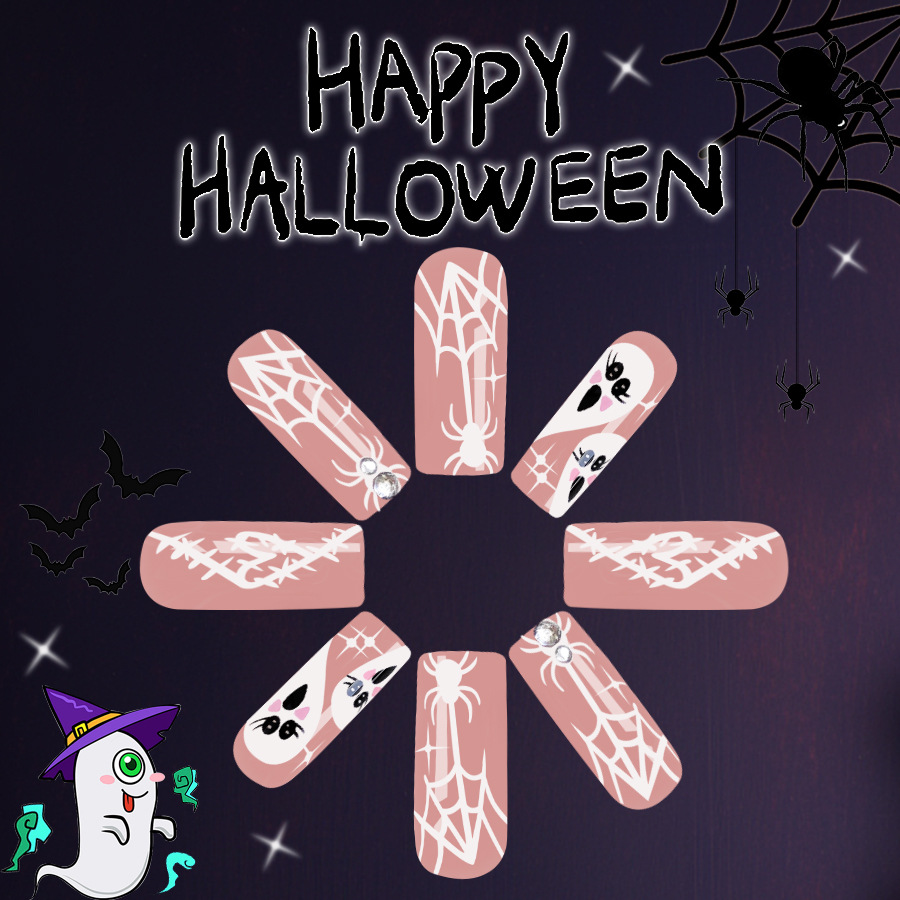 Long Bright Ballet Armor Europe and the United States Cross-border Foreign Trade Spider Web Ghost Spider Halloween Removable Wear Armor 24 Pieces_voghion.com