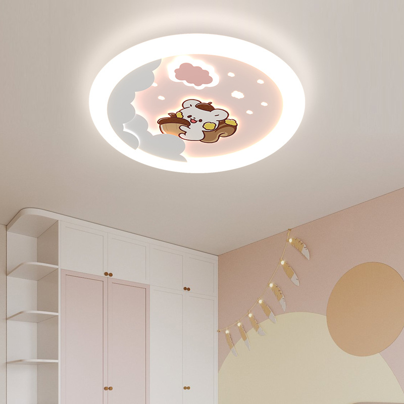 Lámpara de techo de habitación para niños, espectro completo, protección ocular led, dibujos animados minimalista moderno, astronauta, niña, lámpara de dormitorio