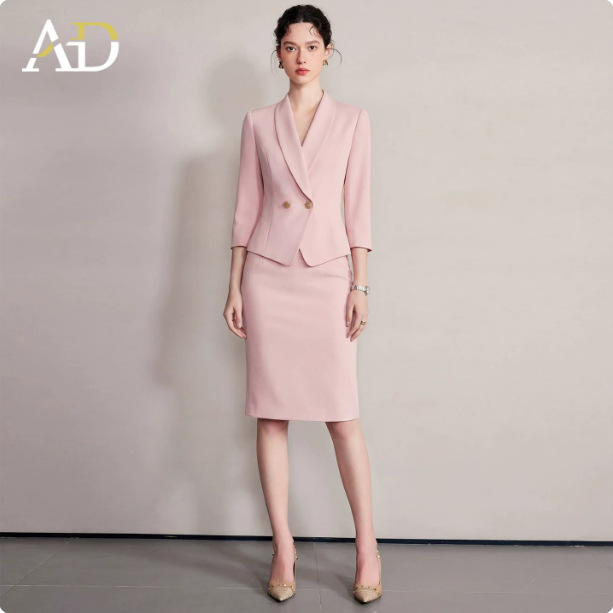 Pink suit + skirt