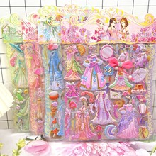 儿童古装汉服换装贴纸大号双层公主泡泡棉贴女孩换衣服装扮立体贴