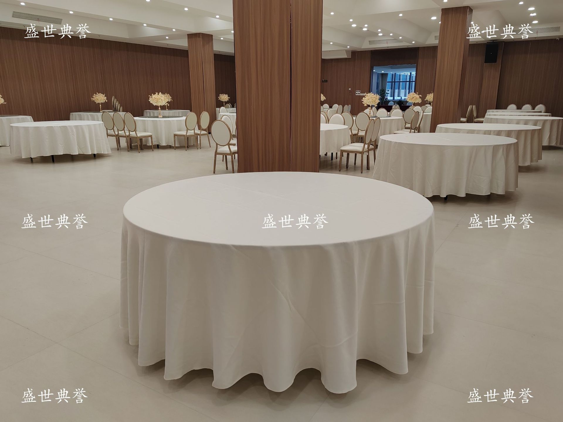 宁波厂家直销餐饮布草酒店宴会厅台布餐厅婚宴纯色桌布家宴圆桌布详情4
