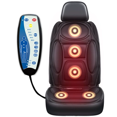 Car Massage Seat Cushion for Home Use, Hip, Cervical, Waist and Back Massager, Car-Mounted Heated Massage Cushion, Cross-Border (Multi-function pad) - chinese-version-with-car-plug-5-motor-massage-dual-zone-heating-black
