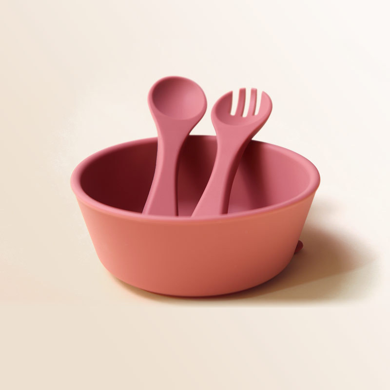 Comida para bebés vajilla traje de aprendizaje suplemento alimenticio de cinco piezas de silicona de grado alimenticio seguridad garantizada niños lechón diseño