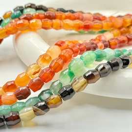 天然缠丝玛瑙直切米珠散珠异形珠DIY手串项链手链天珠饰品配件