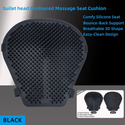 Summer Motorcycle Seat Cushion Sun Protection Shock Absorption Waterproof Soft Silicone Electric Vehicle Universal Cool Seat Cushion Breathable Insulated Seat Cushion (Motorcycle cushion) - black
