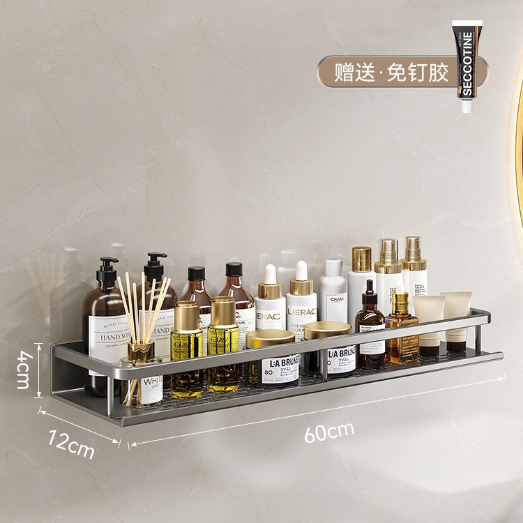 Estante de almacenamiento de baño lavabo sin perforar baño de lujo ligero montado en la pared inodoro estante de almacenamiento de pared