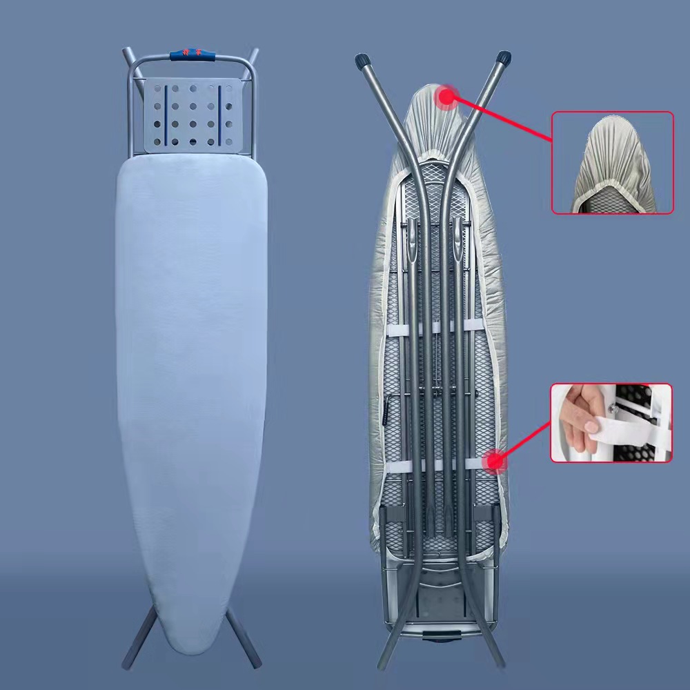 Cubierta de tabla de planchar con recubrimiento de plata Revestimiento de silicona de cerámica de Velcro Aislamiento térmico resistente a altas temperaturas Cubierta de tabla de planchar transfronteriza exclusiva