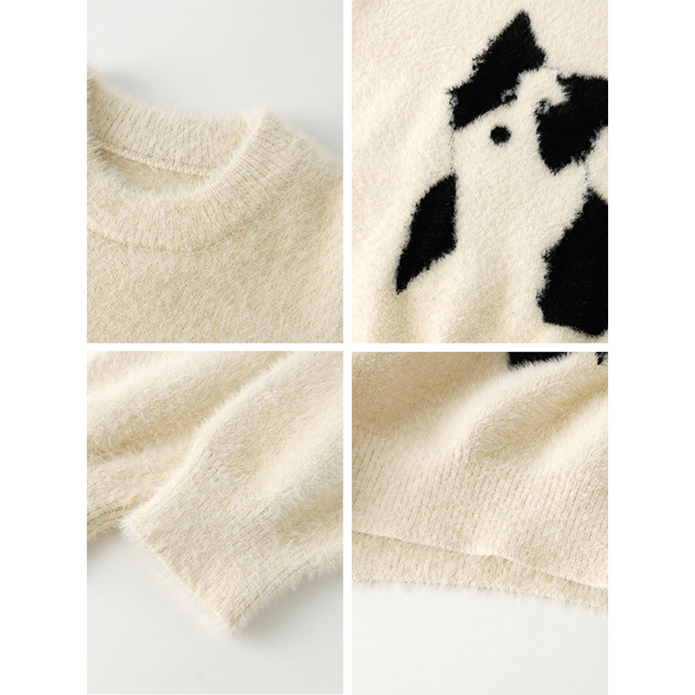 Explosiones transfronterizas de tamaño europeo de tamaño grande de dibujos animados perros de peluche suave glutinoso jersey suéter hombre otoño invierno fábrica al por mayor