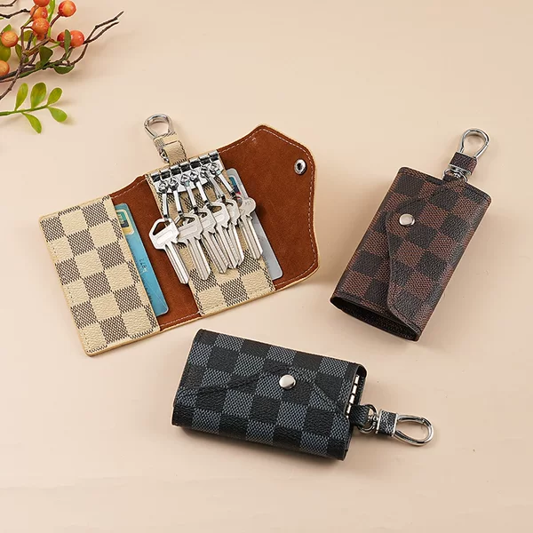 Cross-border Fashion Simple Plaid Key Case 2025 Amazon Explosive Snaps Design General Motors Key Case