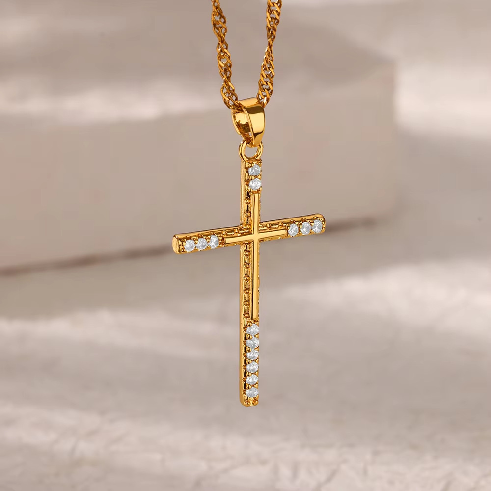 All Seasons Season Women's Gender Wholesale Jewelry Retro Classic Style Cross Devil's Eye Snake Copper Plating Cable Chain Pendant Necklace