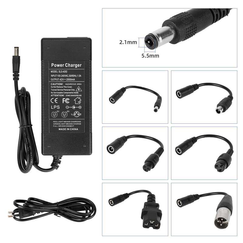 36V42V 互換リチウム電池充電器電動スクーター電気自動車 DC2.1 プラグ 2A 充電器アクセサリー|undefined