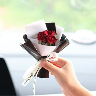 Mini Bouquet Immortal Car Interior Decoration Air Outlet Hand Ornament Gift Aromatherapy Car Rose Dried Flower Immortal Flower