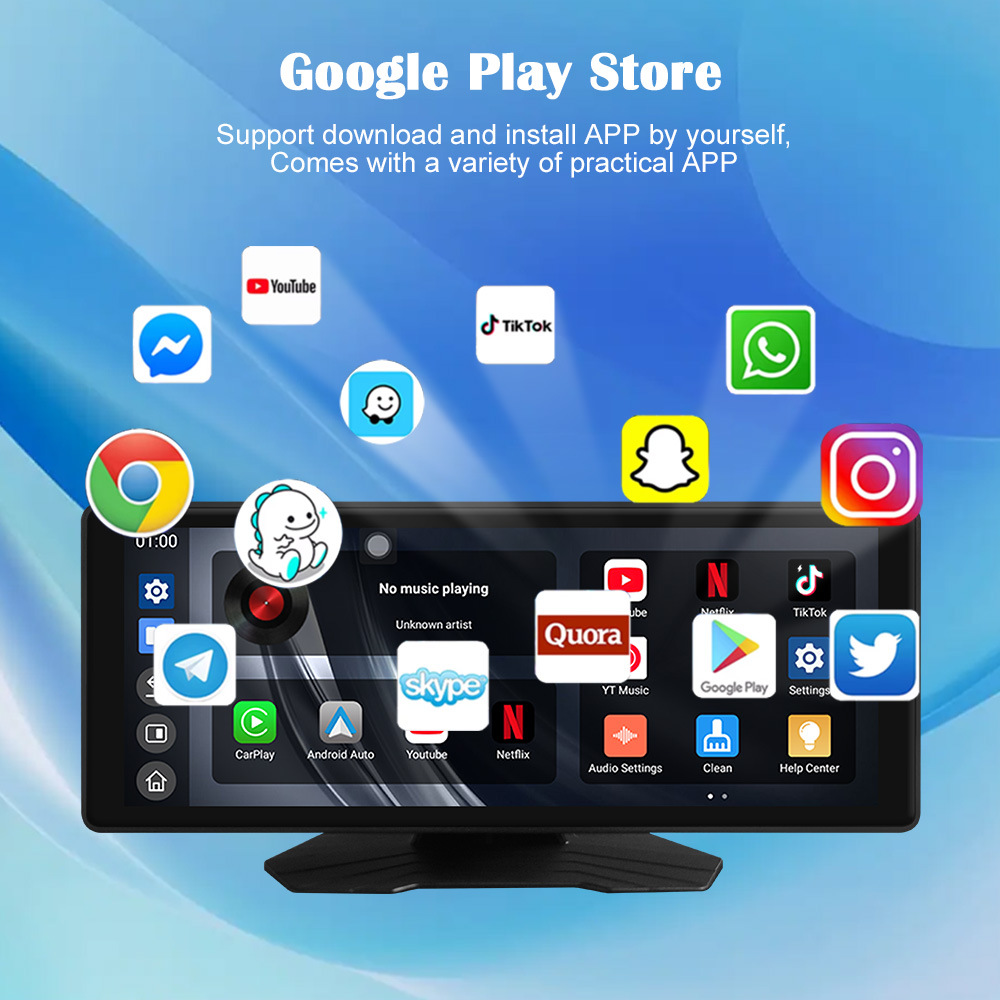 10.25inch Dual Wifi Dash Cam Wireless Carplay Smart Screen Android Car Navigation System