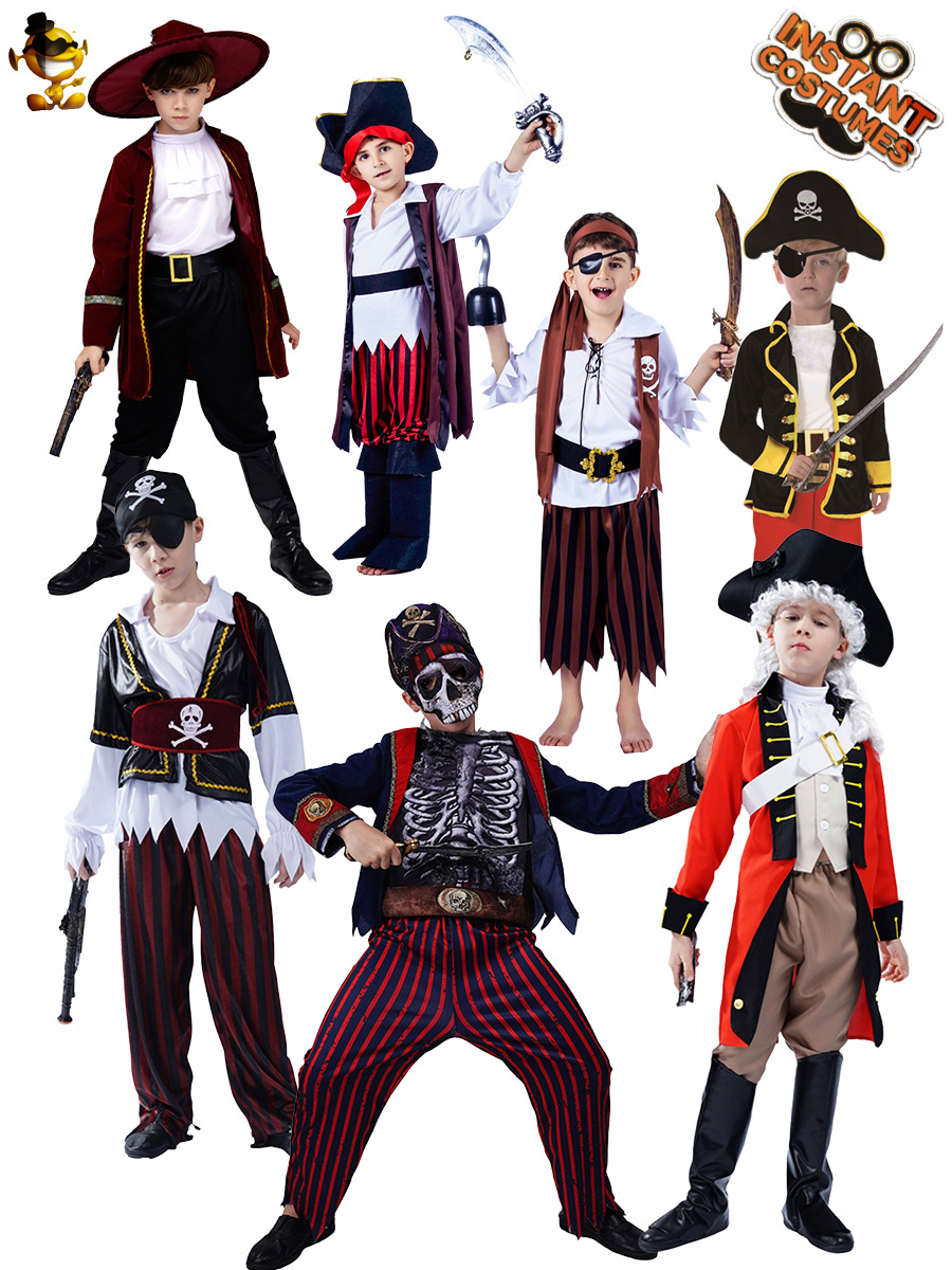 Niños pirata Cosplay traje de Halloween niño pirata Cosplay traje de pirata de los niños