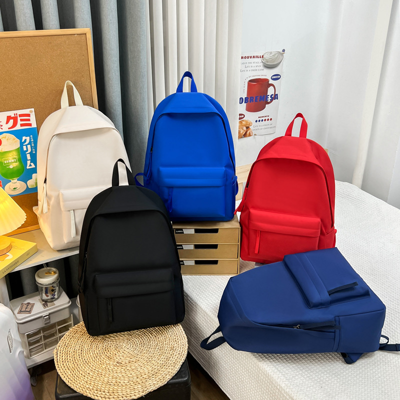 New Simple Casual Student Schoolbag Portable Travel Large-Capacity Backpack Japanese Harajuku Style Junior High School Student Backpack