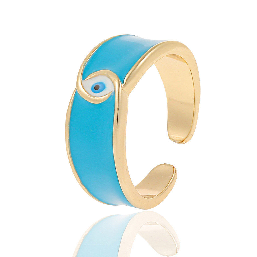 Fashion Geometric Eye Copper Open Ring Plating Copper Rings