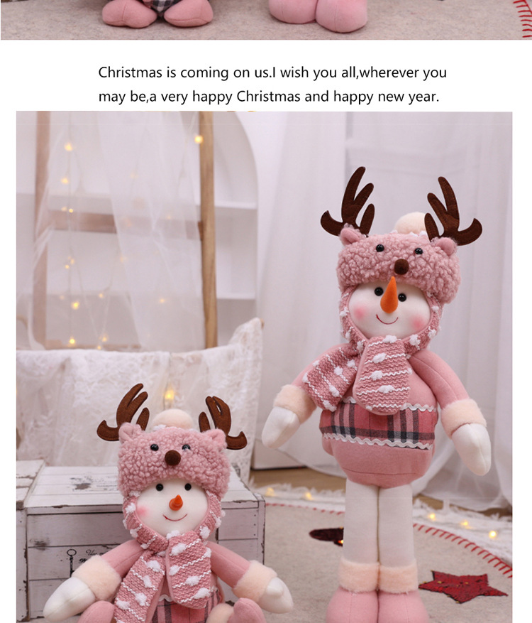 Christmas doll, pink old man, cloth doll, Christmas tree, creative snowman decoration, gift, elk_voghion.com