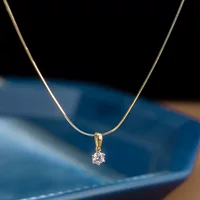 Чистое золото 14K кулон изысканный блеск шесть когтей инкрустированные драгоценным камнем Мода Джокер дроссель золотые украшения 11573