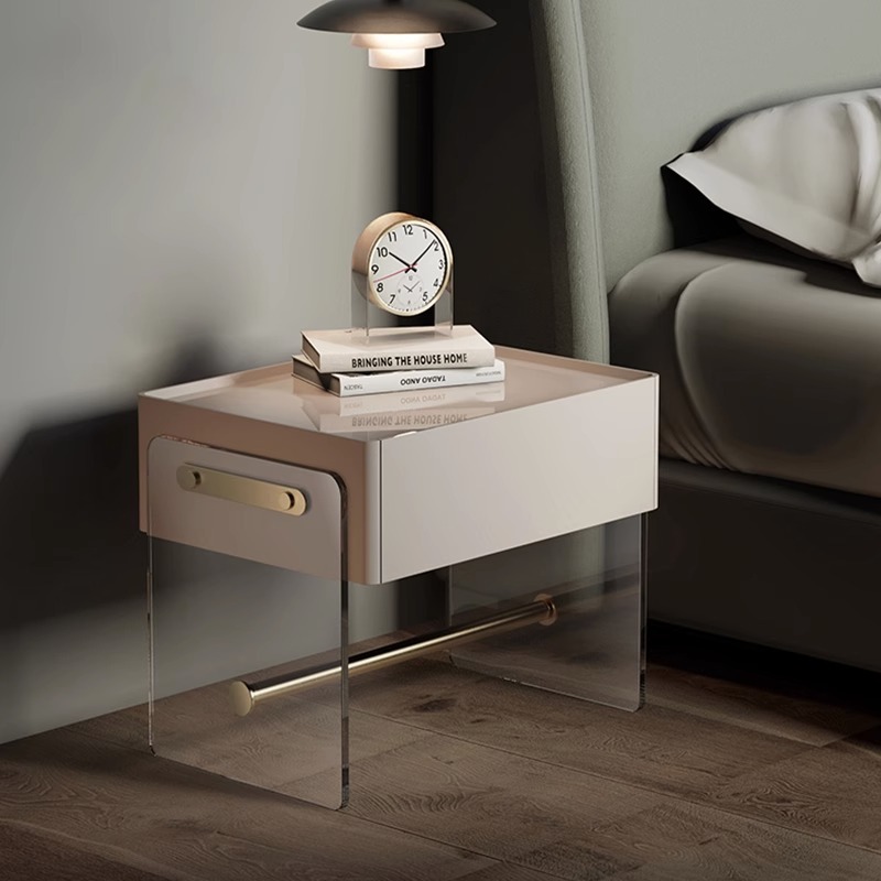 QS2号亚克力意式极简亚克力床头柜 设计师款轻奢现代简约床头柜