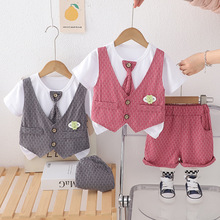 周岁礼服男宝洋气夏小男童西装夏宝宝1周岁宴礼服夏季2抓周衣服婴