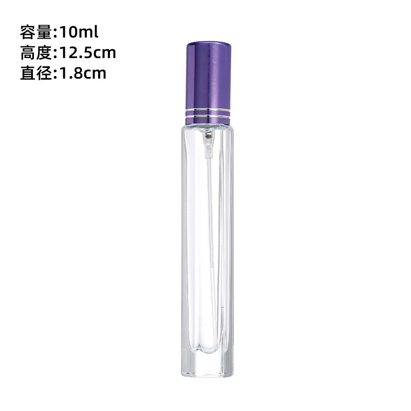 Wholesale 10ml viajes portátiles botellas de perfume de vidrio mini prensar botellas de spray de niebla delgada botellas de muestra pequeñas