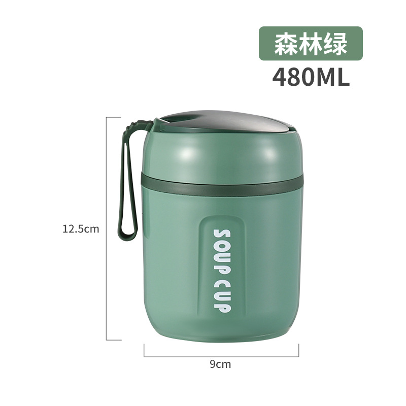 Xinfan aislado caja de almuerzo palillos taza de almuerzo caja de sopa portátil almuerzo cubo sopa taza gachas caja multiusos olla de sopa mini aislado cubo