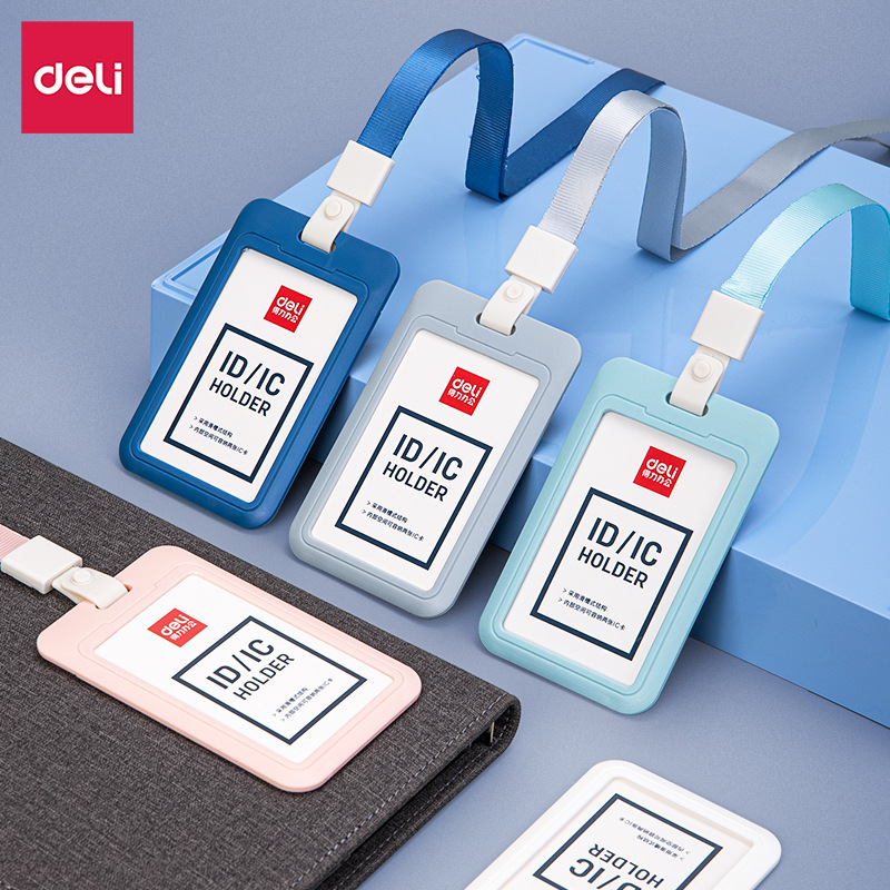 Cubierta de tarjeta de identificación Deli Tarjeta de trabajo Cordón Tarjeta de trabajo Insignia de trabajo Tarjeta de comida Tarjeta de campus de estudiante Cubierta de tarjeta de identificación 64821