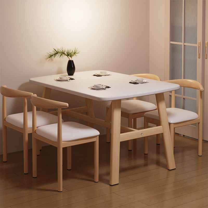 Cream-Style Dining Table for Small Apartments, Modern and Simple, Trendy Table and Chairs, Leisure High-End Dining Table, Rectangular Table Factory