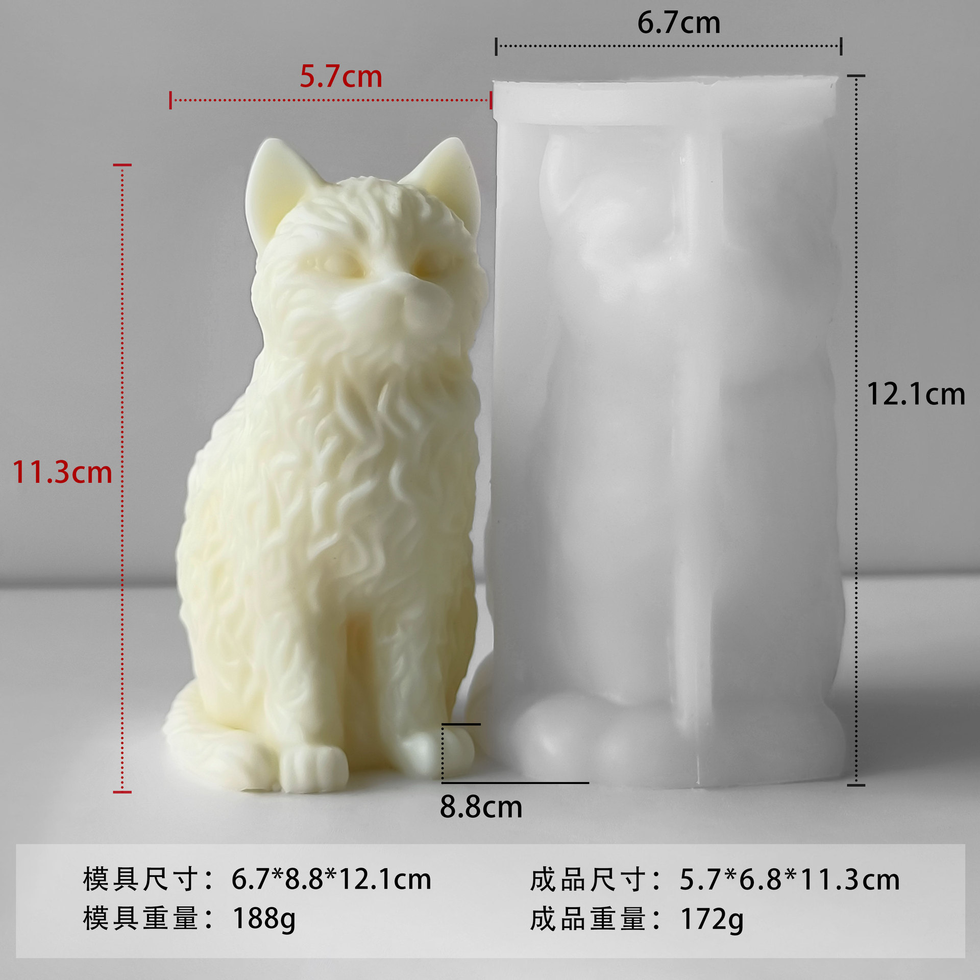 Jiahui-Mei, gato sentado, molde de cocina de cocina DIY, cinturón de cocina de bananas, adornos de cocina de cocina